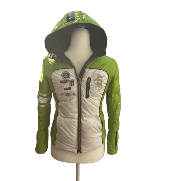 Bogner Designer child girls size Large 600 down/feather green jacket embroidered - Picture 1 of 16